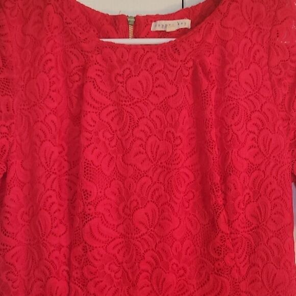 Copper Key red floral overlay dress size S - Picture 3 of 4